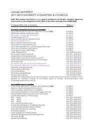 Committee Member Lists - Please click here to ... - Lamar University