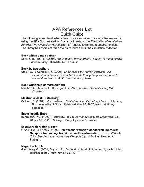 References - Interventions for Autism - Wiley Online Library