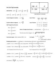 Formula Sheet