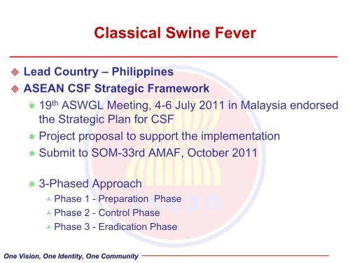 ASEAN COOPERATION on TADs - OIE Asia-Pacific