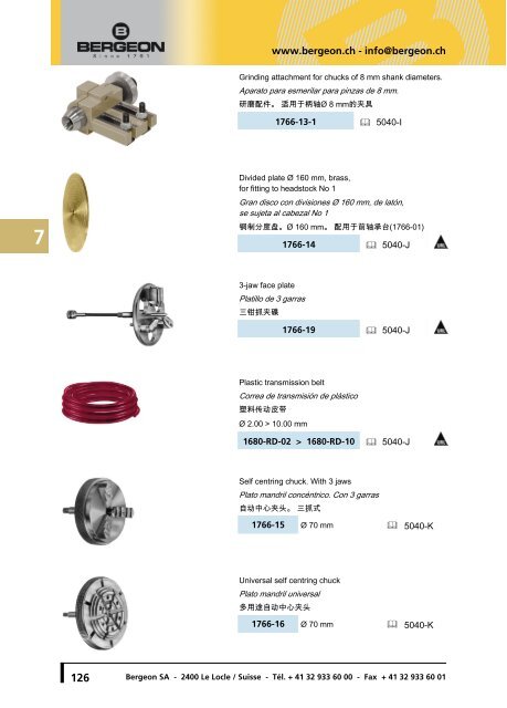 Jewelling tool, staking tools, lathes, padprinting ... - Bergeon SA