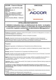 ACCOR â France et Europe 12NECO3230 HÃTELLERIE ... - Cerpet