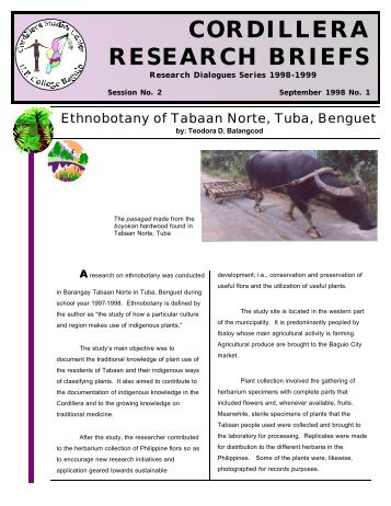 Research Brief Sept 1998-1 - Cordillera Studies Center
