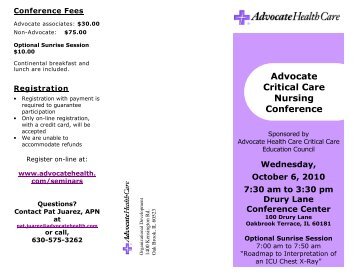 Advocate Critical Care Nursing Conference - Advocate Health Care