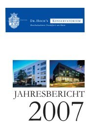 JAHRESBERICHT - Dr. Hoch's Konservatorium