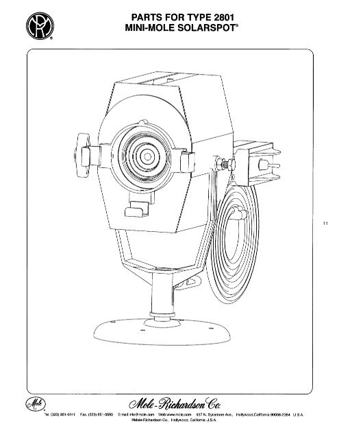 parts for type 2801 mini-mole solarspot - Mole-Richardson