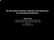 On the Relation between cognition and behaviour
