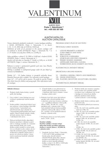 AUKÄNÃ KATALOG AUCTION CATALOGUE - Valentinum