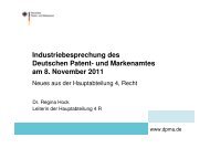 und Markenamtes am 8. November 2011 - Presse - DPMA