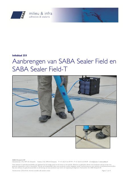 Aanbrengen SABA Sealer Field