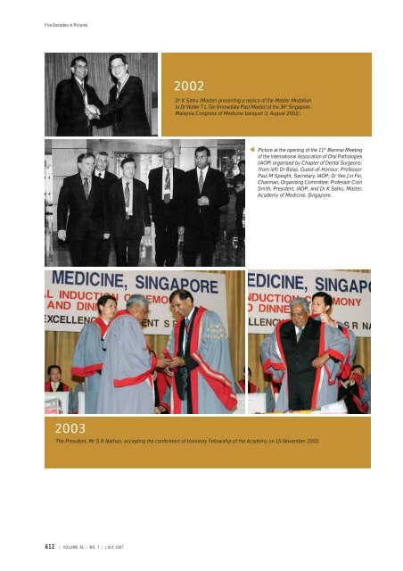 Five Decades in Pictures - ANNALS Academy of Medicine Singapore