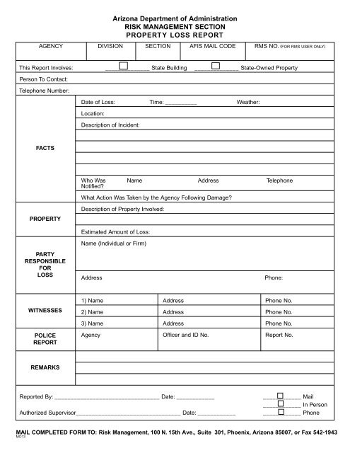 Property Loss Report