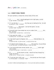 CONDITIONAL TENSES For each sentence, choose the correct ...