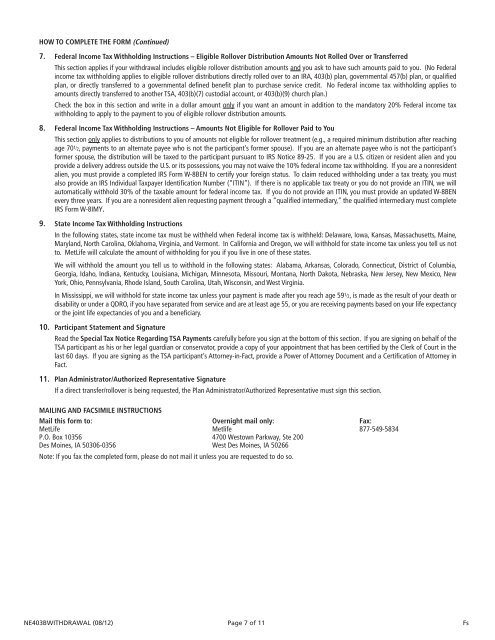 HOW TO COMPLETE THE FORM1