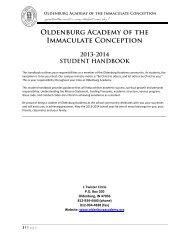 Oldenburg Academy's 2013-2014 Student Handbook