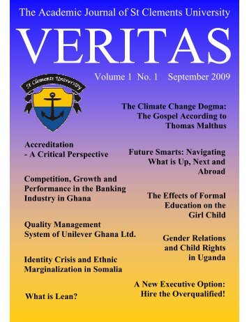 VERITAS September 2009 - St Clements University