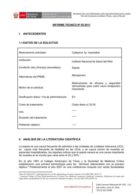 informe nÂº - 2008 digemid-daum-urm / minsa - Digemid - Ministerio ...