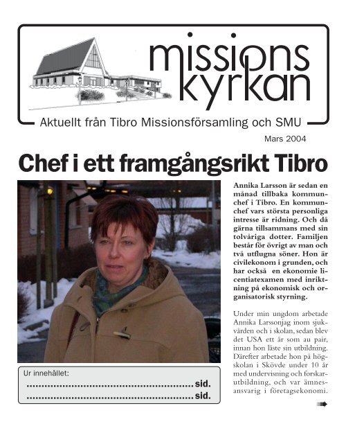 Missionskyrkan Nr. 8 2002 - Missionskyrkan Tibro