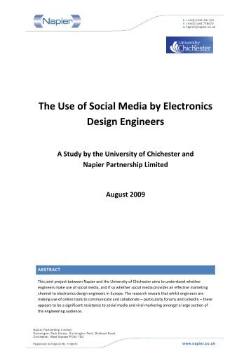 The Use of Social Media by Electronics Design Engineers