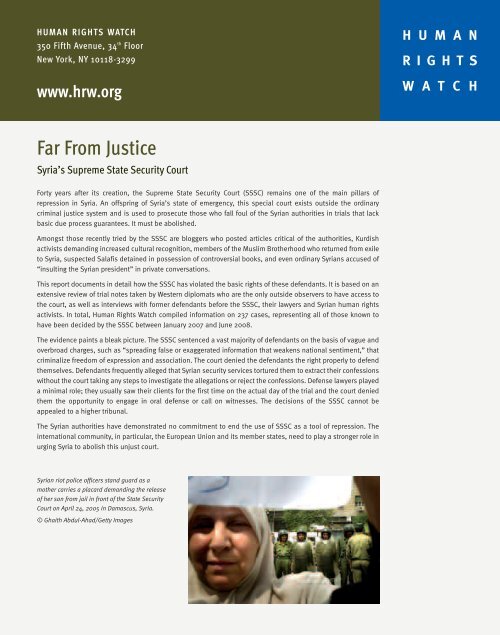 Far From Justice - Human Rights Watch