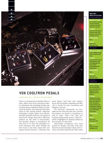 VOX COOLTRON PEDALS