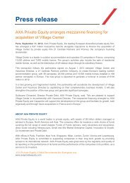 Press release - Axa Private Equity