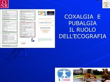 COXALGIA E PUBALGIA IL RUOLO DELL'ECOGRAFIA - siemg