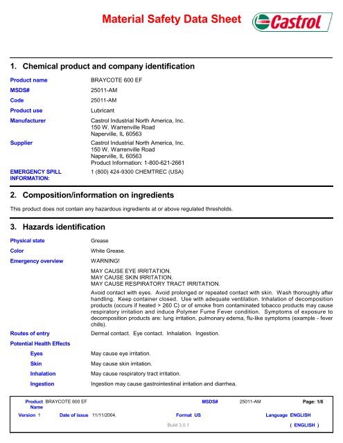 1069 BRAYCOTE 600 EF (English (US)) BP NA ... - Canyon State Oil