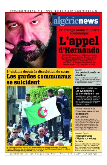 Fr-29-06-2013 - AlgÃ©rie news quotidien national d'information