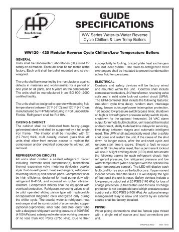 GUIDE SPECIFICATIONS - FHP Manufacturing