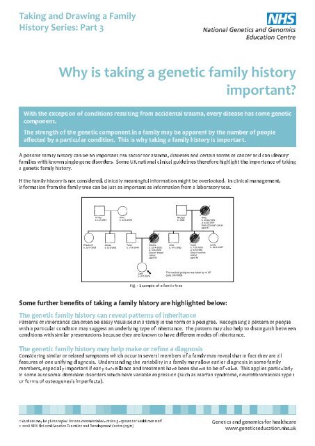 Taking and Drawing a Family History Series. Part - National ...