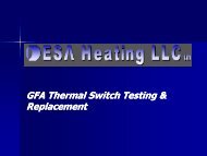 GFA Thermal Switch Testing & Replacement - Desa