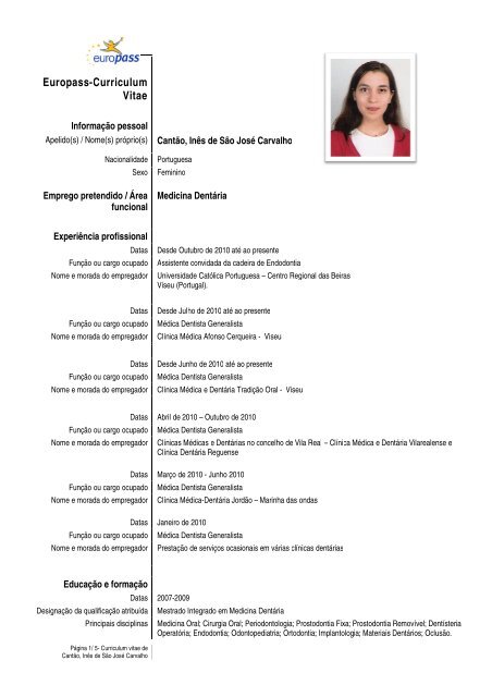 curriculum vitae europass medico dentista curriculum vitae europass medico dentista