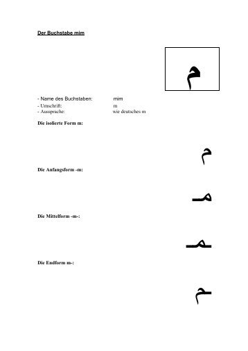 Der Buchstabe mim - Name des Buchstaben: mim ... - elazazy.de