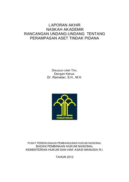 laporan akhir naskah akademik rancangan undang-undang tentang ...