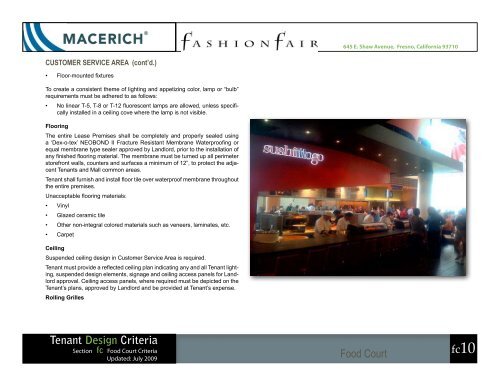 Tenant Design Criteria - Macerich