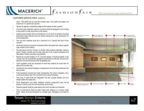 Tenant Design Criteria - Macerich