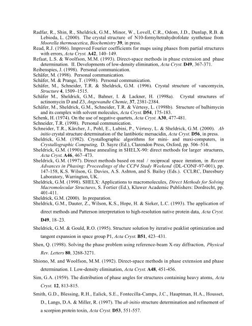 Ab Initio Phasing by Dual-Space Direct Methods - Hauptman ...