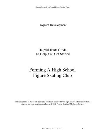 Forming A High School Figure Skating Club - US Figure Skating