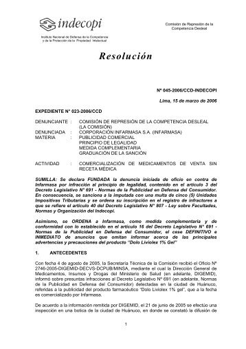 Proyecto de ResoluciÃ³n - Indecopi