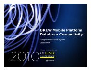 BREW Mobile Platform Database Connectivity - Uplinq