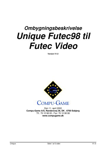 Unique Futec98 til Futec Video - Compu Game