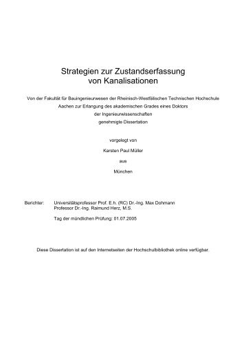 Strategien zur Zustandserfassung von Kanalisationen