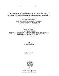 Interdiction des phosphates dans les détergents ... - Nature Québec