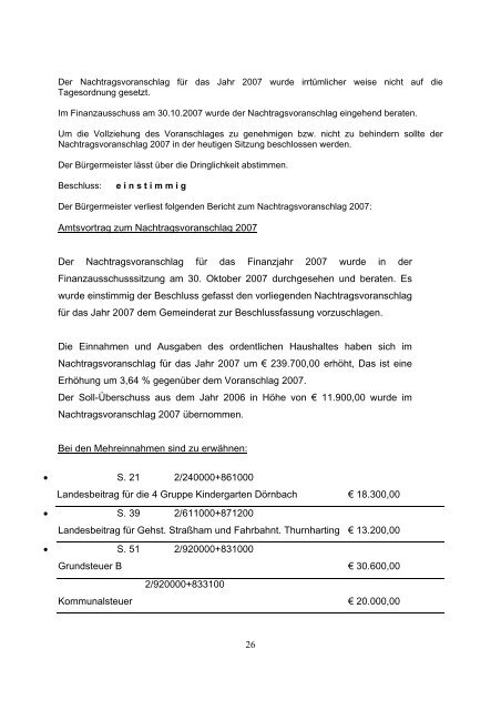 Sitzung vom 08.11.2007 (144 KB) - .PDF - Gemeinde Wilhering