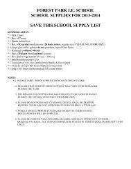 Forest Park I. E. School Supply List 13-14 - Joliet Public Schools ...