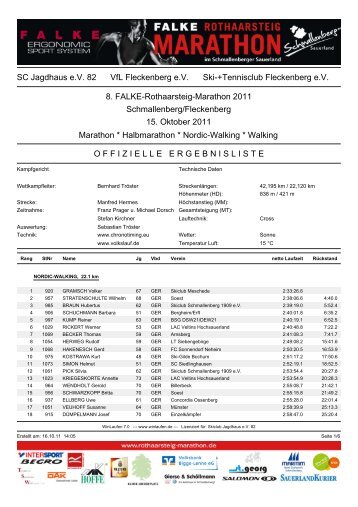 SC Jagdhaus e.V. 82 VfL Fleckenberg e.V. Ski-+ ... - WinLaufen
