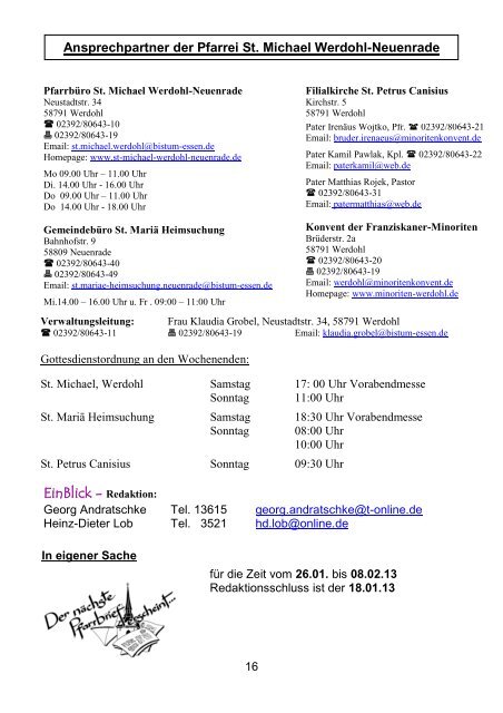 einBlick_files/Einblick 01 2013.pdf - Pfarrei St. Michael Werdohl ...