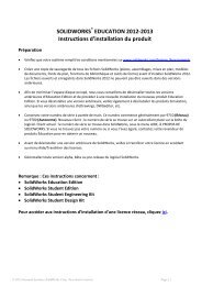SOLIDWORKS EDUCATION 2012-2013 Instructions d'installation du ...