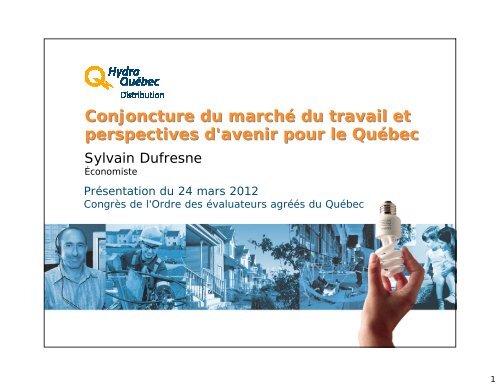 Conjoncture du marché du travail et perspectives d'avenir pour le ...